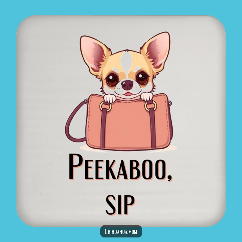 Funny Chihuahua Coaster: Designer Handbag Dog Accessory, Hilarious Gift Set