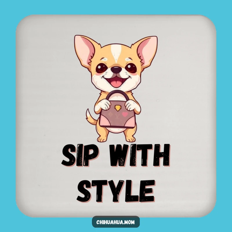 Funny Chihuahua Handbag Coasters: Protect Surfaces with Designer Paws, Chic Funny Gift Set