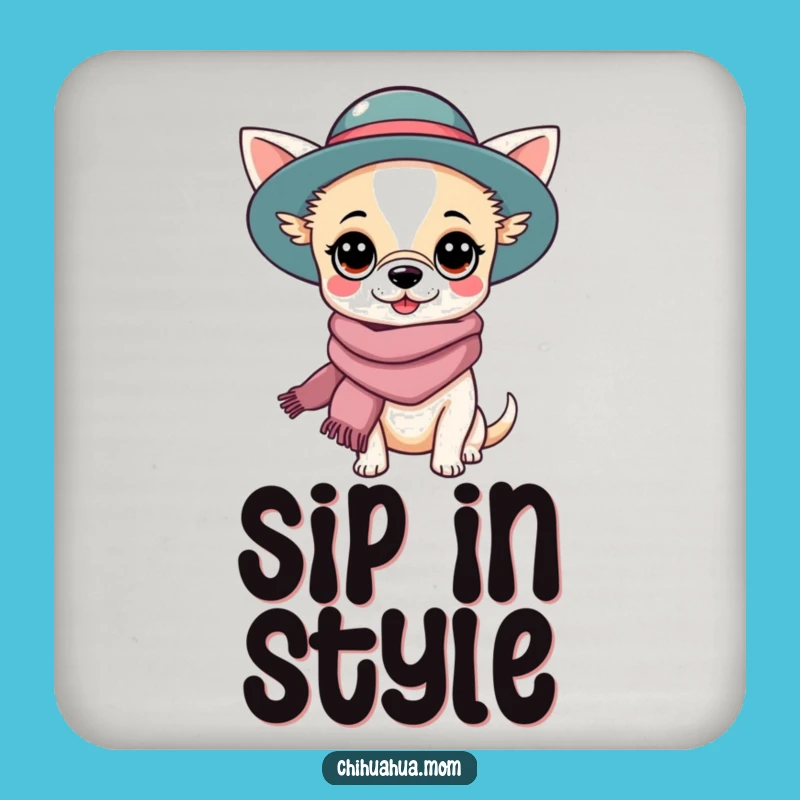 Funny Chihuahua Lady Coaster: Kawaii Fashion Protection, Ideal Gift