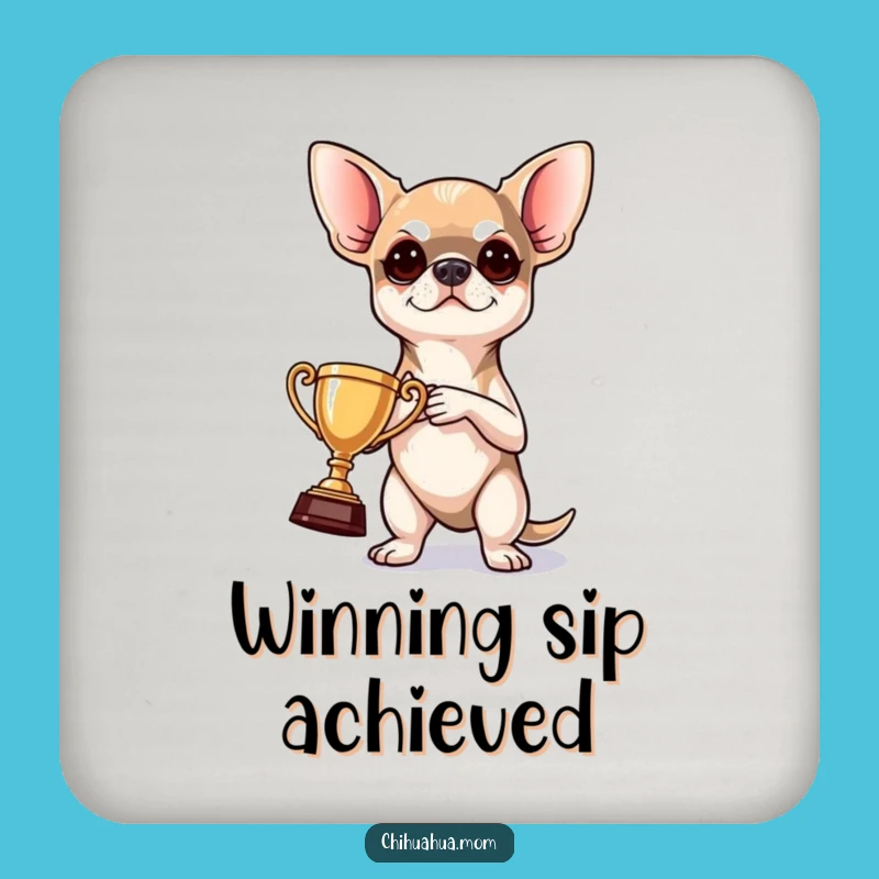 Funny Chihuahua Trophy Coaster: Protect Surfaces with This Hilarious Pup's Funny Gift!
