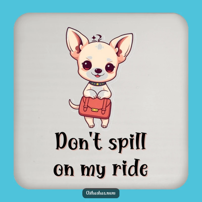 Funny Kawaii Chihuahua Lady Coaster: Chic Surface Protector, Adorable Funny Gift