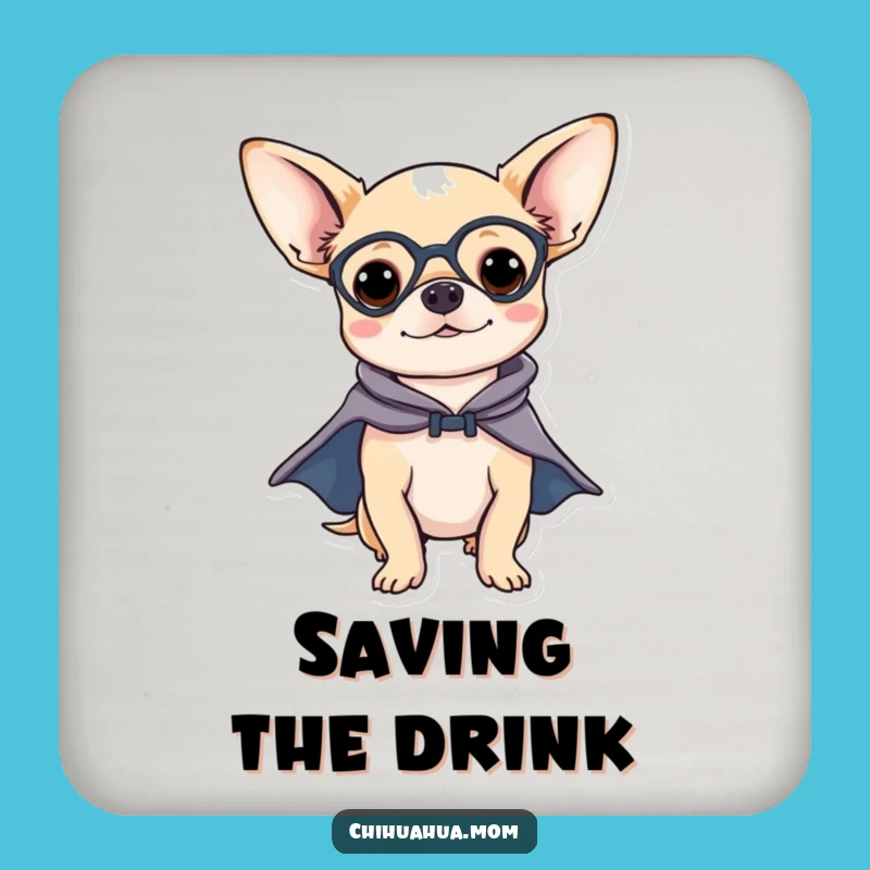 Funny Chihuahua Heroic Coasters - Hilarious Dog Drink Protector Set