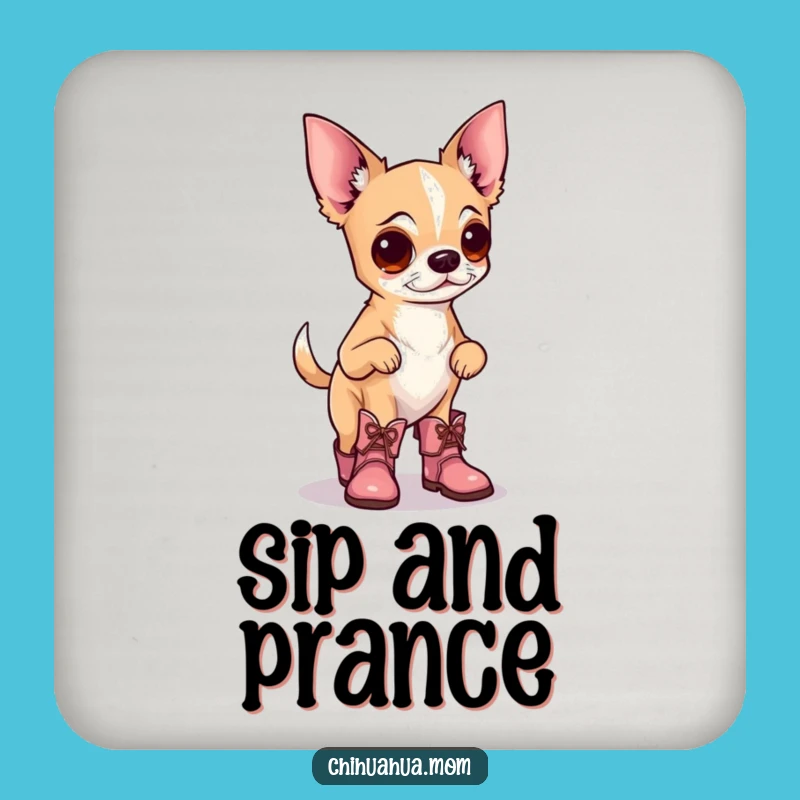 Funny Chihuahua Boots Coaster Set: Protect Surfaces with Pup Charm
