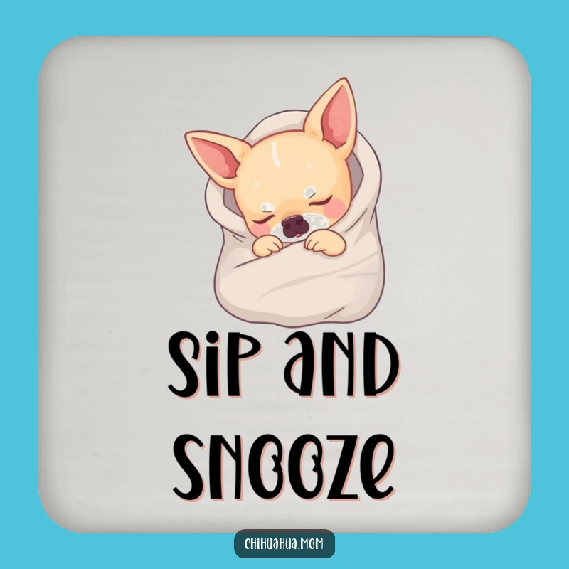 Funny Sleeping Chihuahua Drink Coasters - Protect Surfaces with Cozy Humor