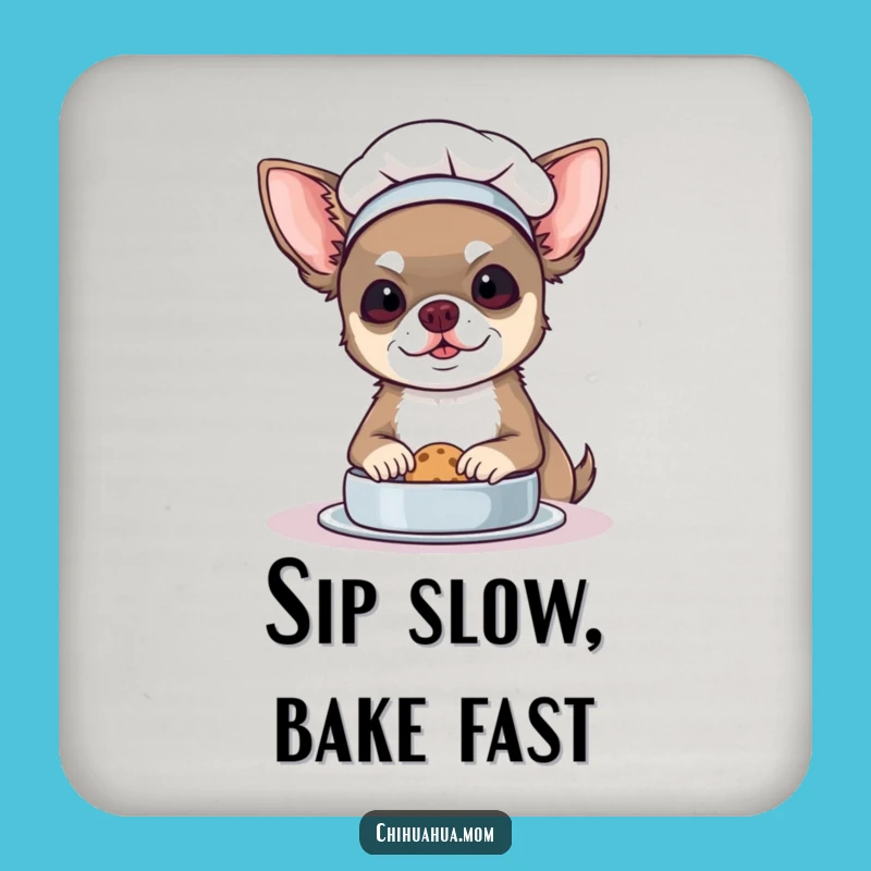 Funny Chef Chihuahua Coasters: Protect Surfaces Deliciously!
