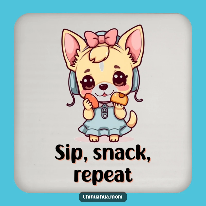Funny Kawaii Chihuahua Lady Coaster: Protect Surfaces with a Treat Loving Pup, Cute Funny Gift