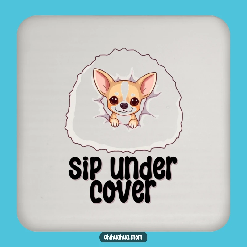 Funny Peekaboo Chihuahua Coasters: Protect Surfaces Cozily!