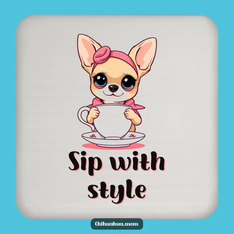 Funny Chihuahua Teacup Coaster - Chic Dog Decor Gift