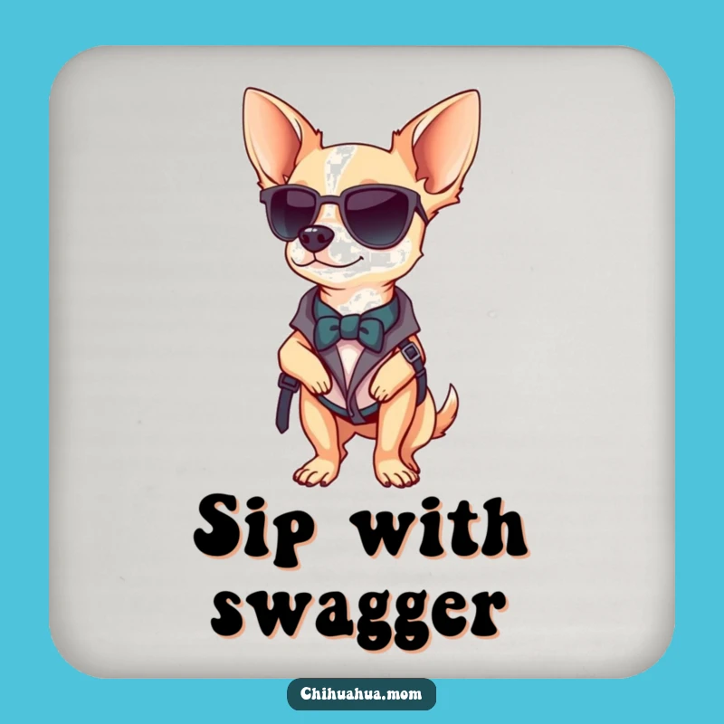 Funny Chihuahua Style Drink Coaster: Protect Surfaces, Gift Decor