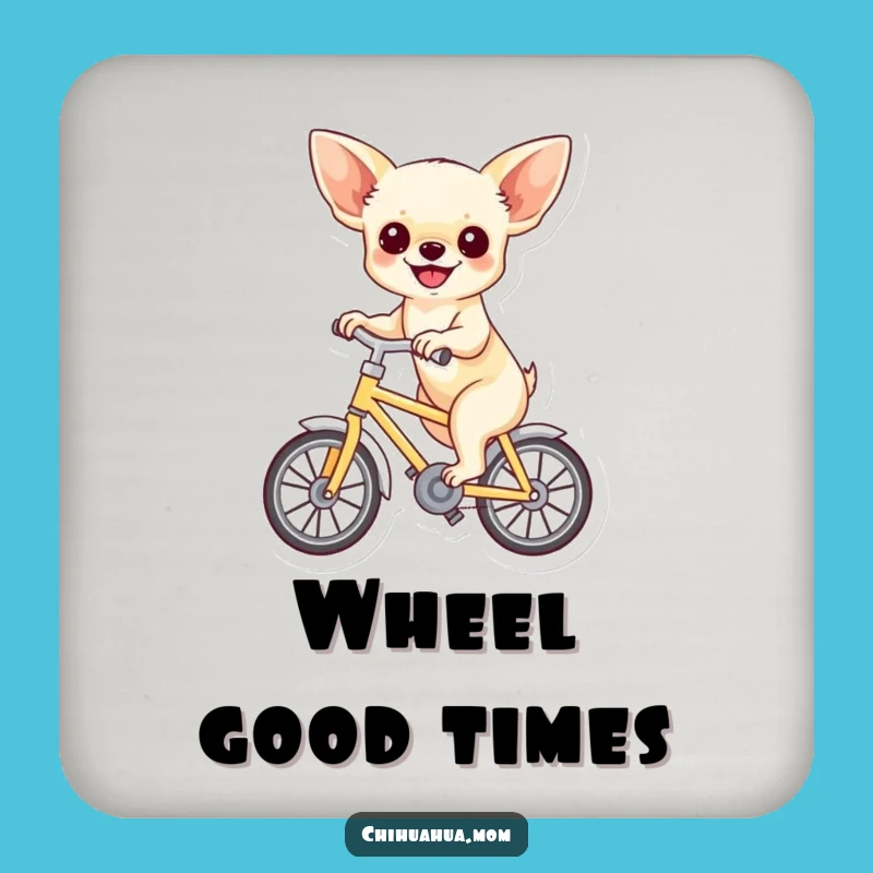 Funny Chihuahua Bicycle Coaster Set: Protect Surfaces with Joy