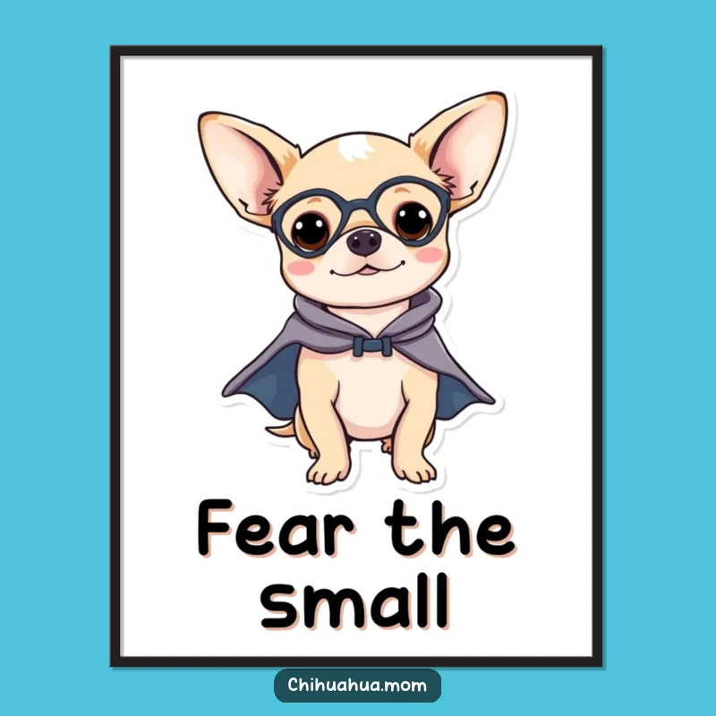 Funny Chihuahua Heroic Pose Poster - Hilarious Wall Art Gift