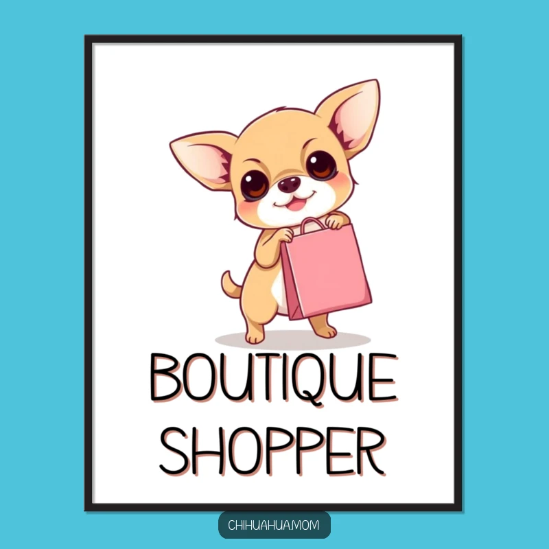 Funny Chihuahua Art Print: Hilarious Dog Shopping Scene, Perfect Quirky Wall Decor Funny Gift!