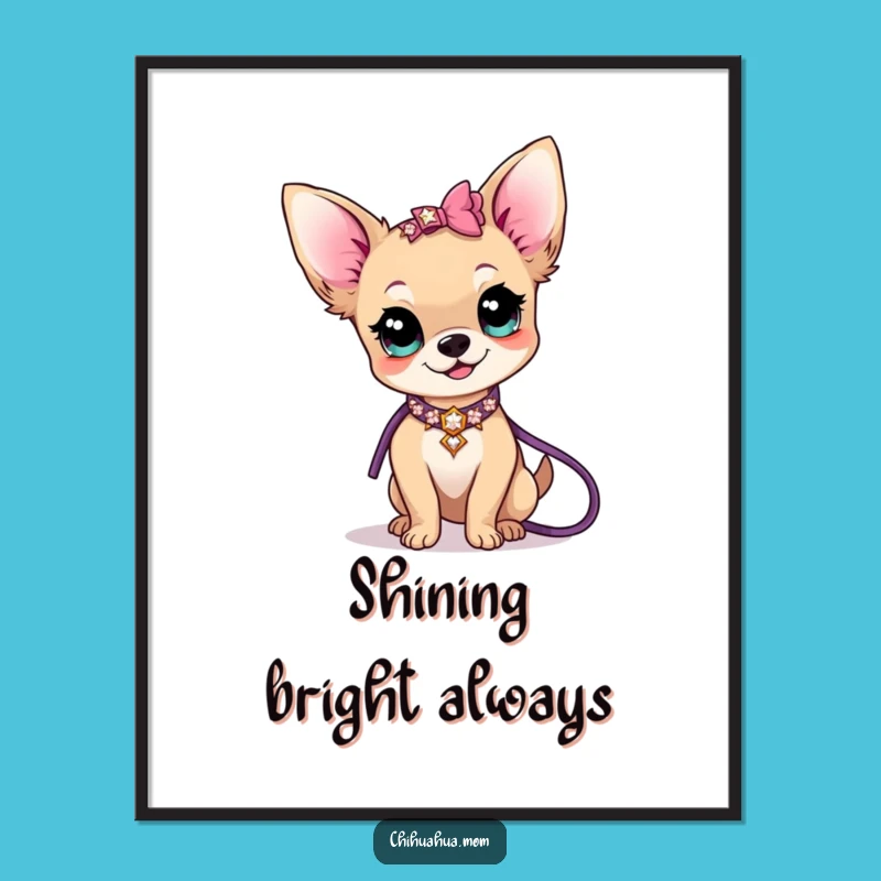 Funny Kawaii Chihuahua Lady Poster: Sparkle & Sass - Quirky Funny Gift!
