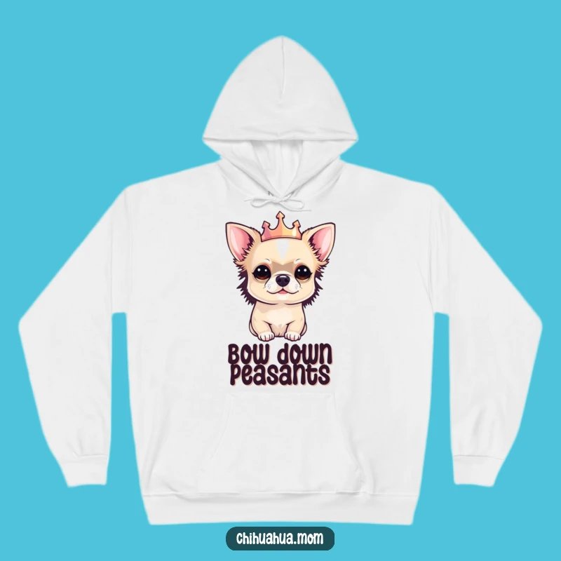 Funny Chihuahua Crown Hoodie: Cozy Royalty, Perfect Loungewear Gift