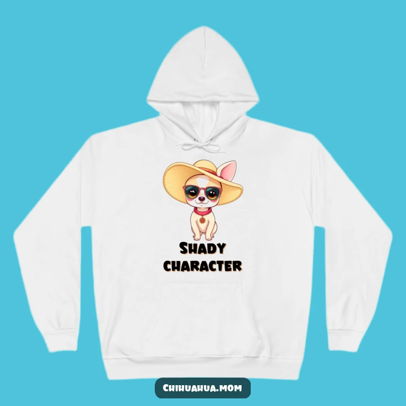 Funny Chihuahua Woman Hoodie: Large Sun Hat Style, Cozy & Hilarious Gift for Small Dog Lovers