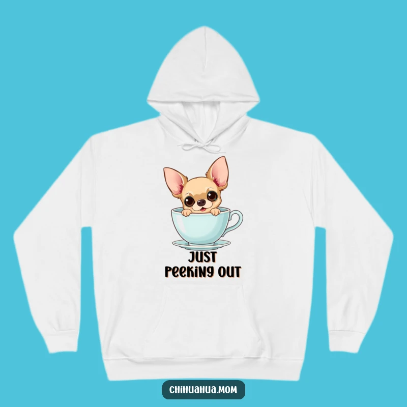 Funny Chihuahua Teacup Hoodie: Cozy Up with a Curious Pup, Great Gift!