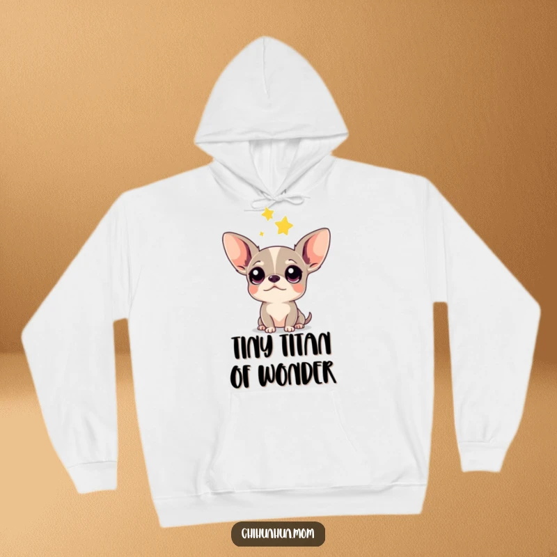 Funny Chihuahua Hoodie: A plush hoodie featuring a chihuahua with large, wondering eyes observing a distant falling star.