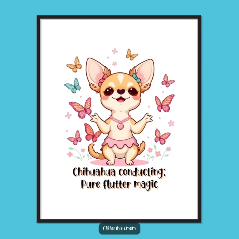 Free Printable Chihuahua Butterfly Symphony Wall Art Funny Downloadable Decor
