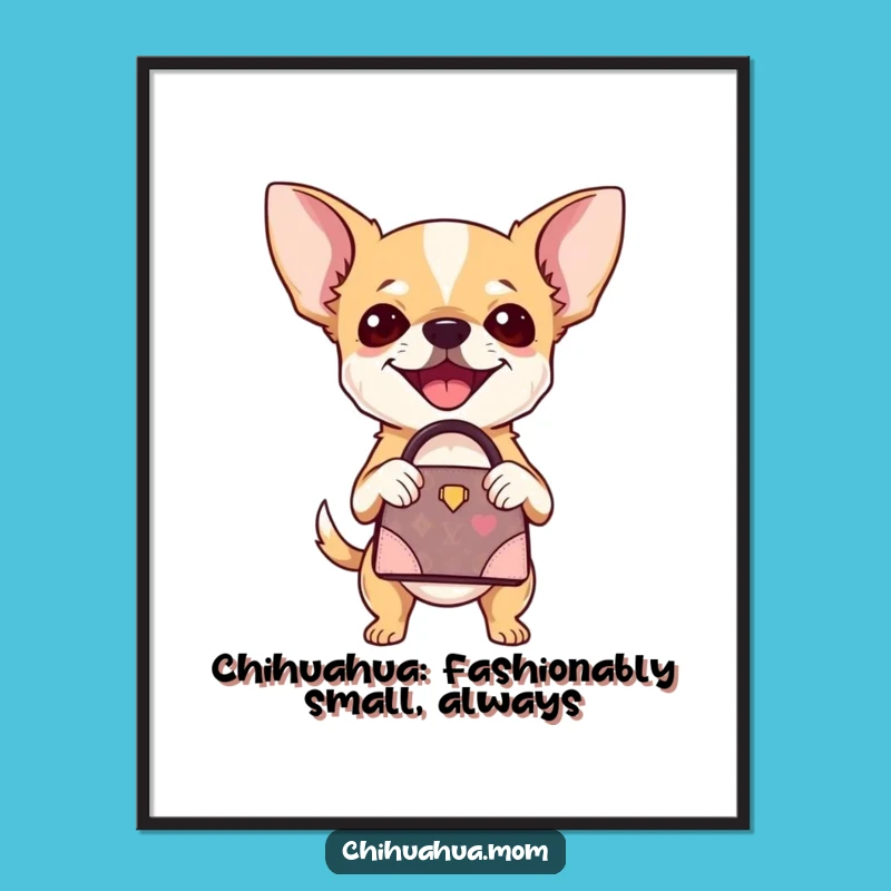Free Printable Chihuahua Wall Art: Funny Fashion Dog Downloadable Decor