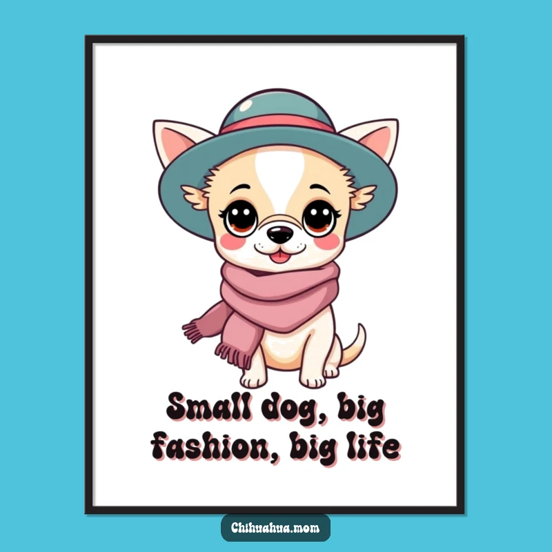 Free Printable Wall Art: Chic Chihuahua Lady, Funny Downloadable Decor