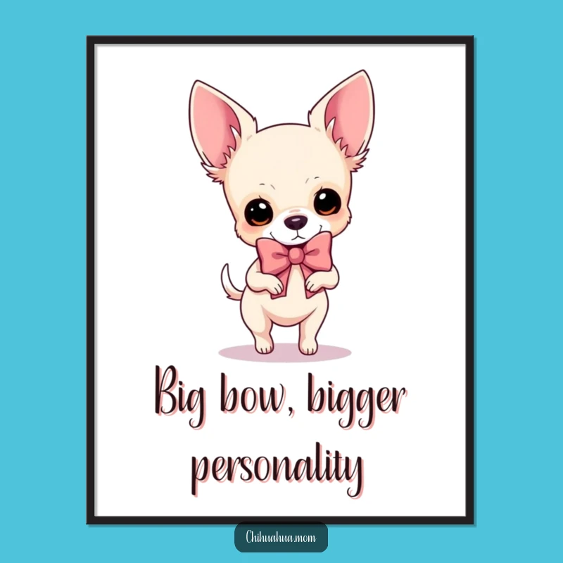 Free Printable Wall Art: Fabulous Chihuahua Bow Style, Funny Dog Downloadable Decor