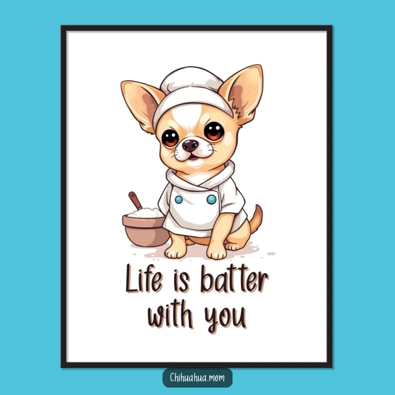 Free Printable Baker Chihuahua Wall Art - Funny Downloadable Kitchen Decor