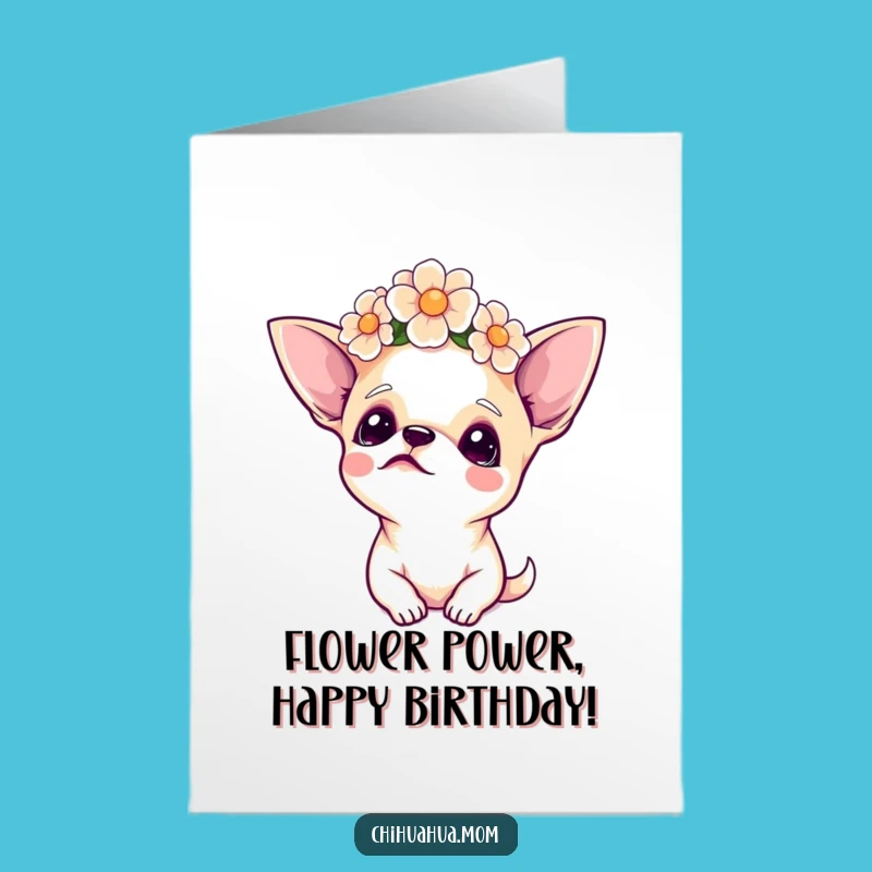 Free Printable Birthday Card: Floral Chihuahua Dreams, Your Go-To Funny Downloadable!