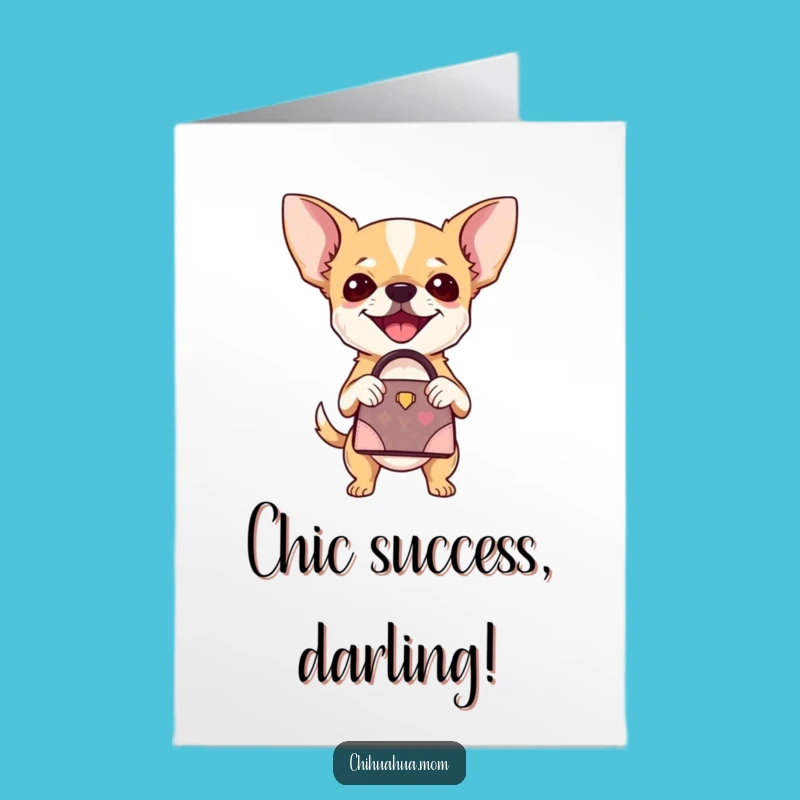 Free Printable Chihuahua Congrats Card: Chic Dog Downloadable Gift for Her