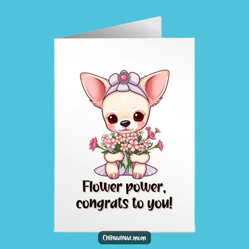 Free Printable Pampered Chihuahua Congrats Card Floral Delight Downloadable Gift