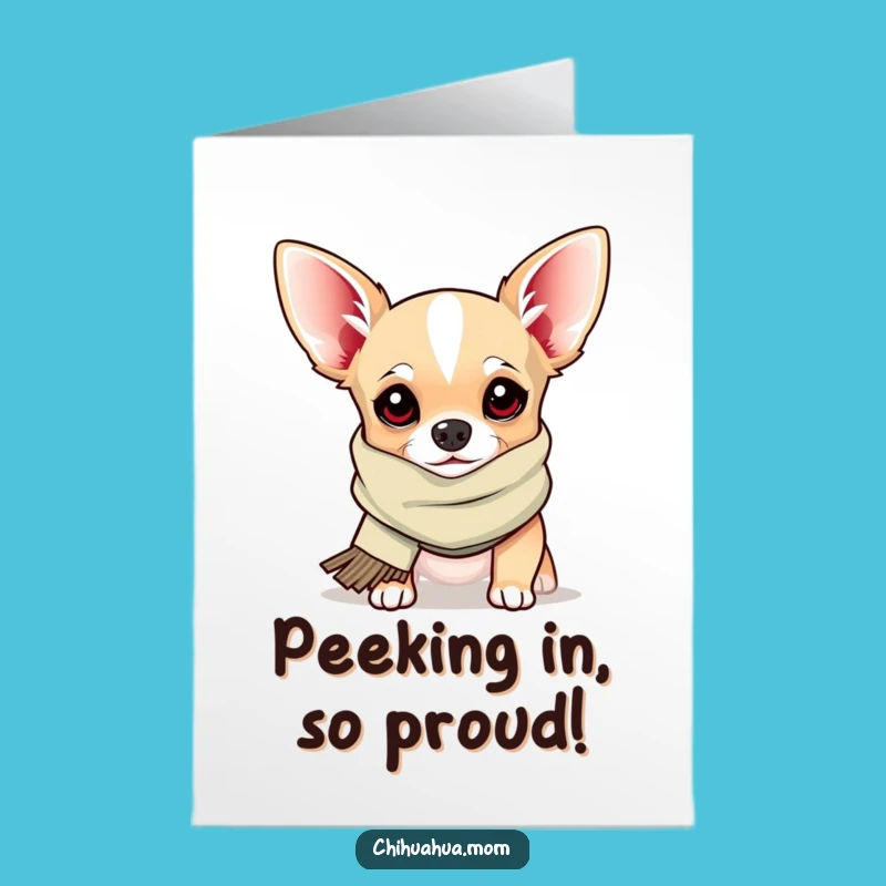 Free Printable Congrats Card: Adorable Chihuahua Scarf Surprise - Downloadable Gift!