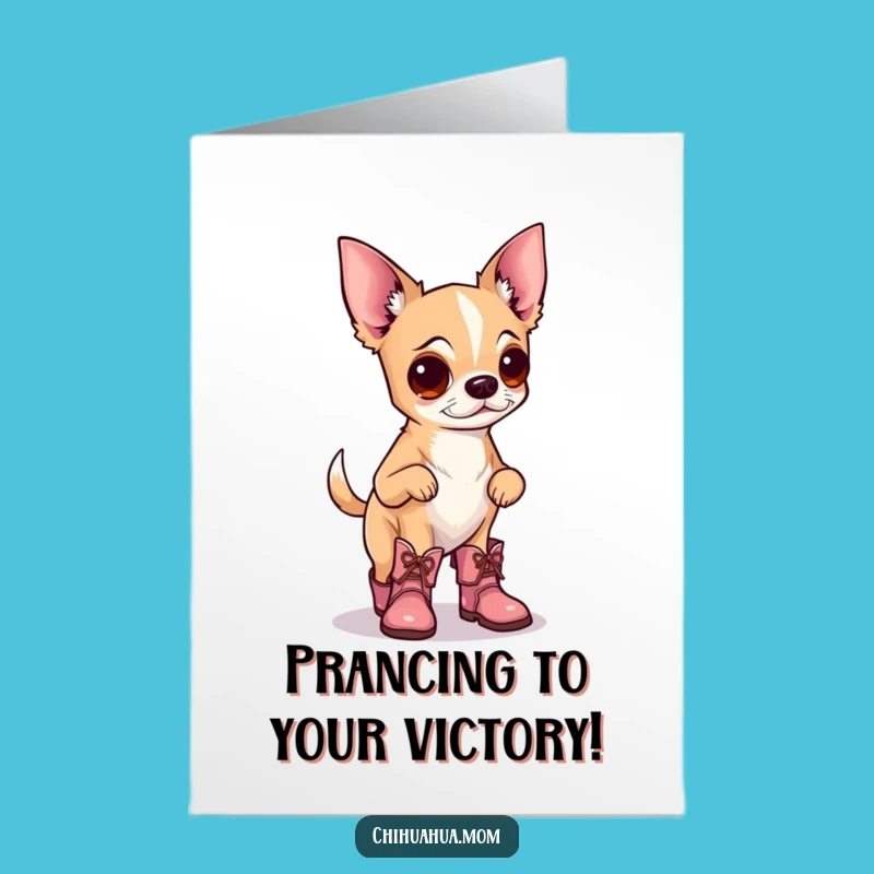 Free Printable Congrats Card: Chihuahua In Boots, Instant Download, Stylish DIY Gift