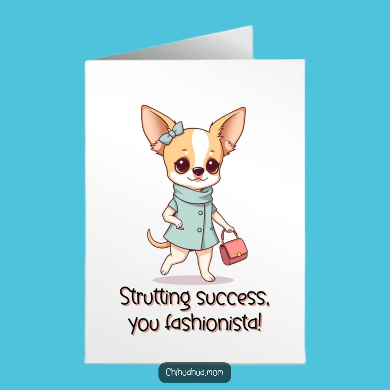 Free Printable Fashionable Chihuahua Congrats Card Chic Style Downloadable Gift