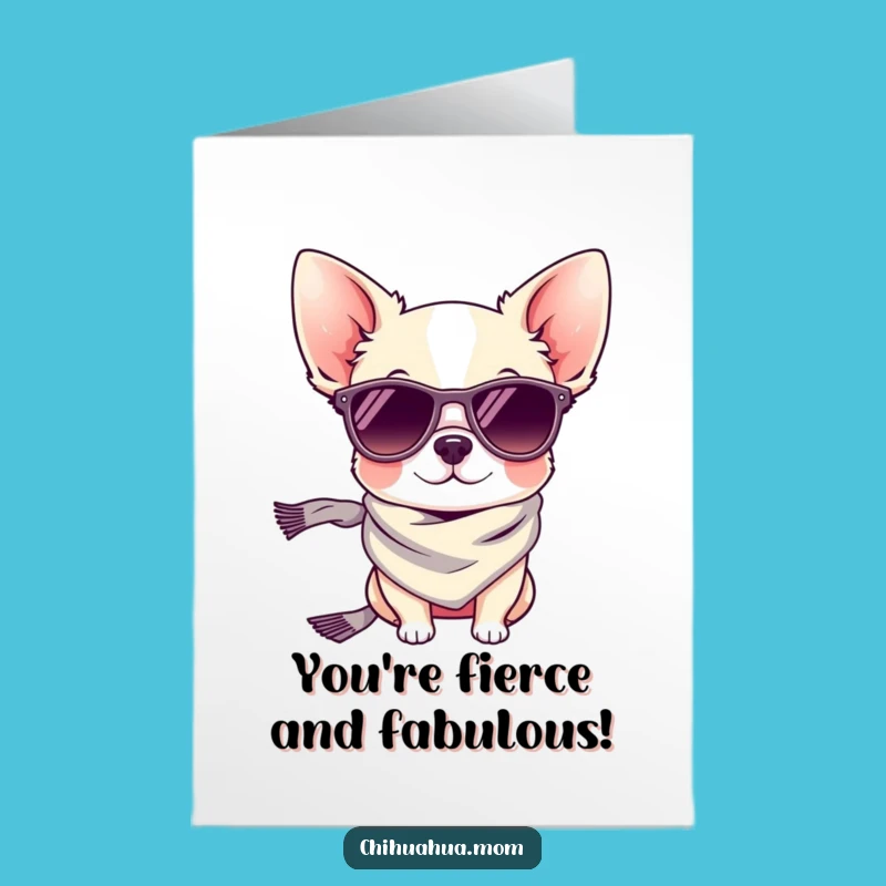 Free Printable Congrats Card: Tiny Stylish Chihuahua - Funny Downloadable Gift