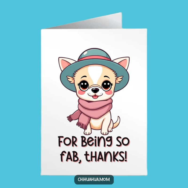 Free Printable Thank You Card: Chic Chihuahua Lady, Downloadable Gift