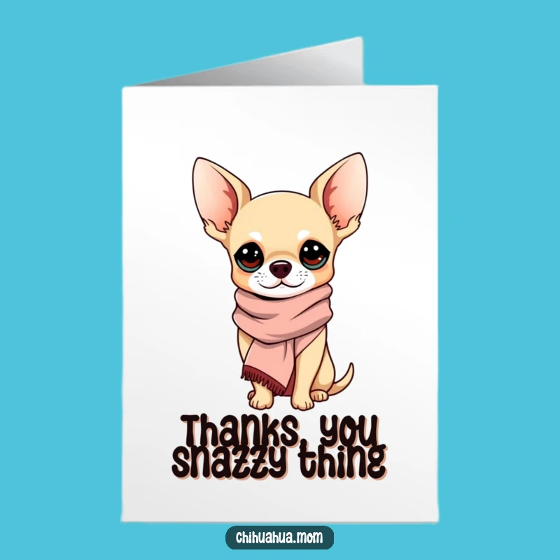 Free Printable Chic Chihuahua Thank You Card: Sophisticated Dog Downloadable Gift
