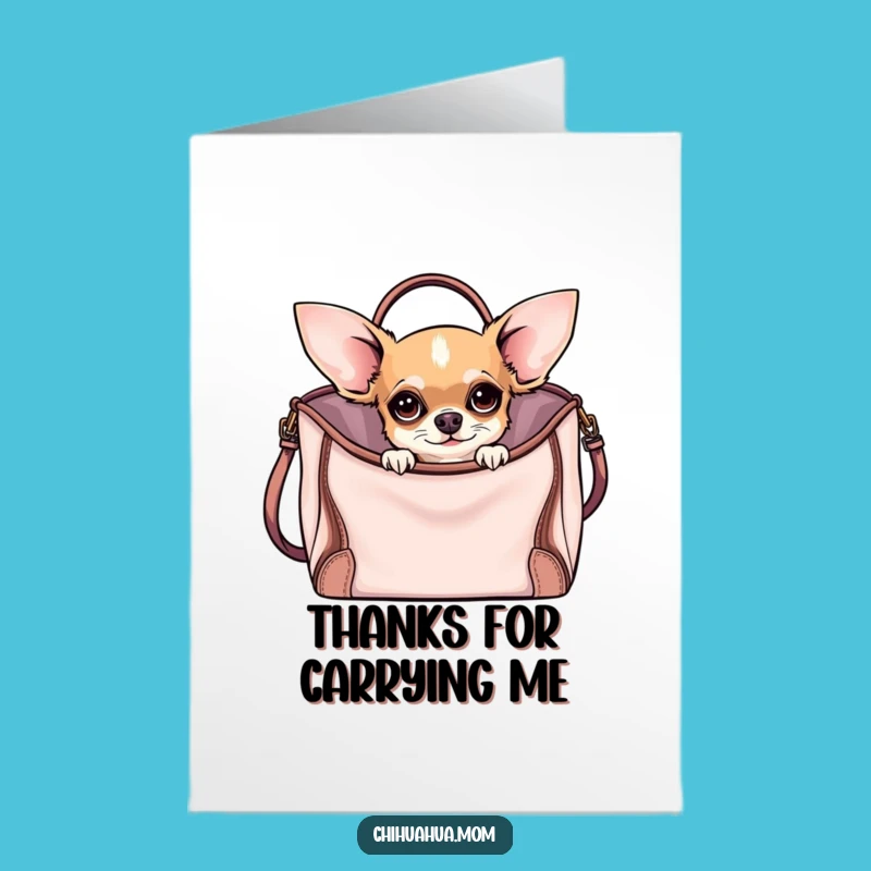 Free Printable Chihuahua Handbag Thank You Card - Chic Thanks Downloadable Gift