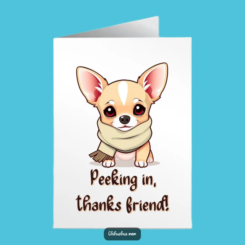Free Printable Thank You Card: Charming Chihuahua Scarf Nod - Downloadable Gift!