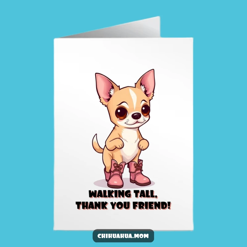 Free Printable Thank You Card: Chihuahua In Boots, Instant Download, Cute DIY Gift