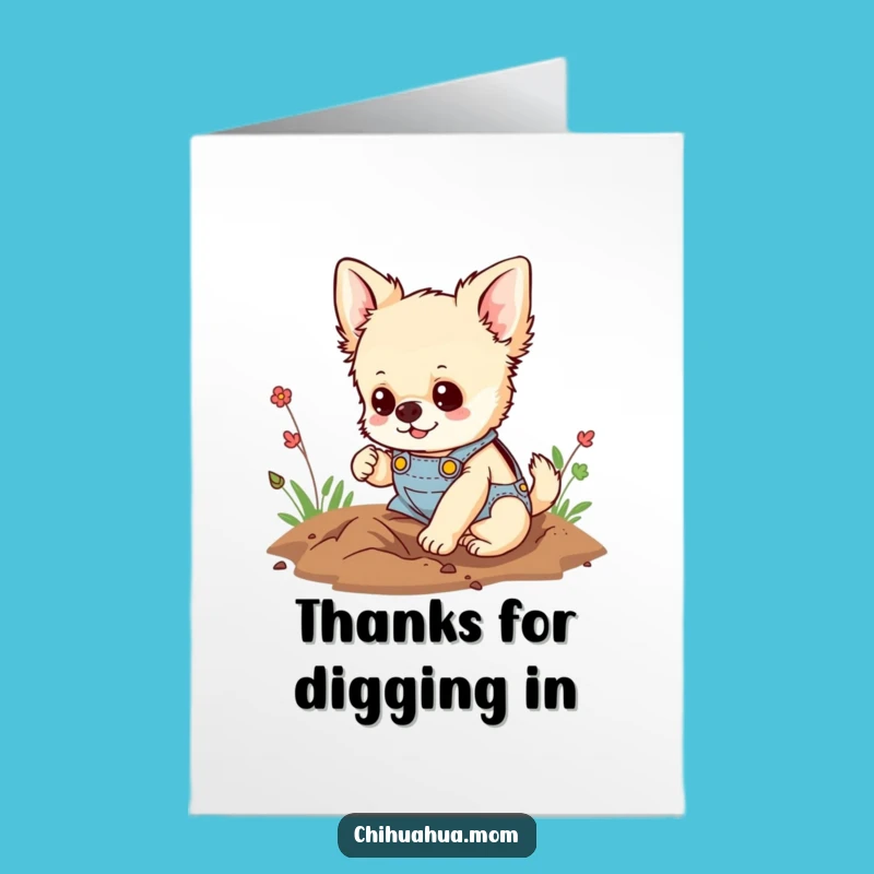 Free Printable Thank You Card: Determined Chihuahua Says Thanks, Downloadable Gift