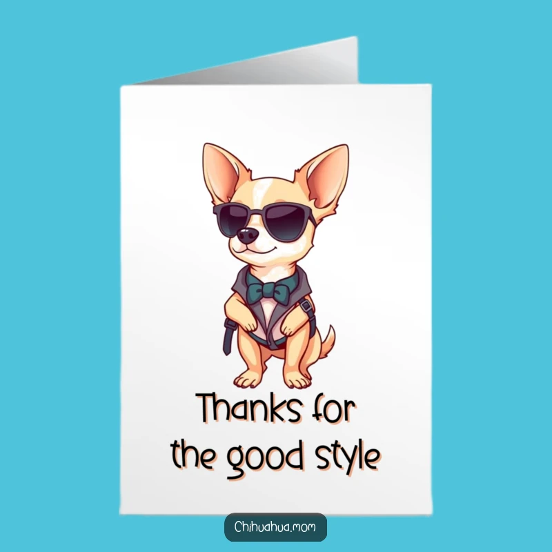 Free Printable Thank You Card: Stylish Chihuahua Pose Humor Downloadable Gift