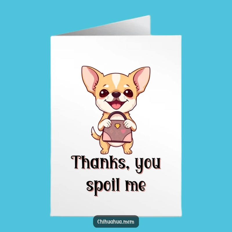 Free Printable Chihuahua Thank You Card: Glam Dog Downloadable Gift for Friend