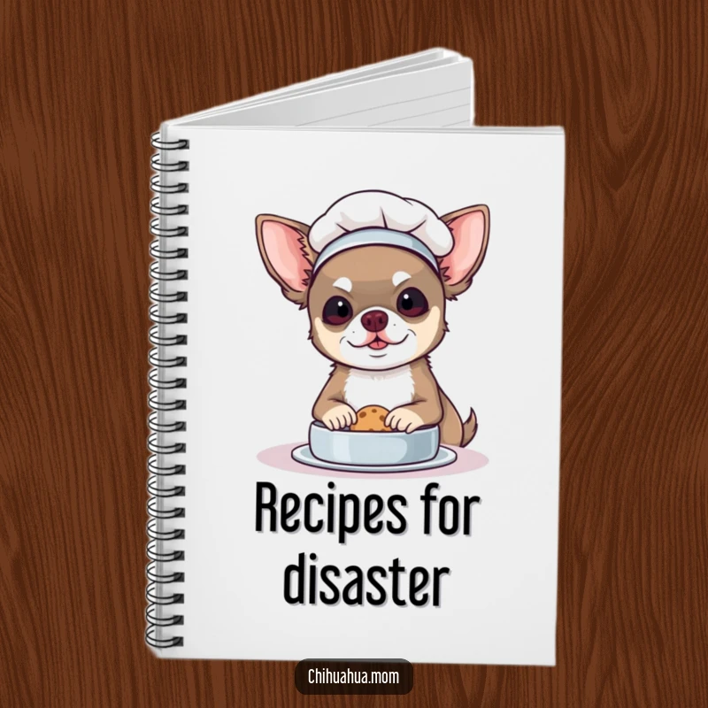 Funny Chef Chihuahua Notebook: A dog in a chef hat bakes a cookie. Cute stationery.