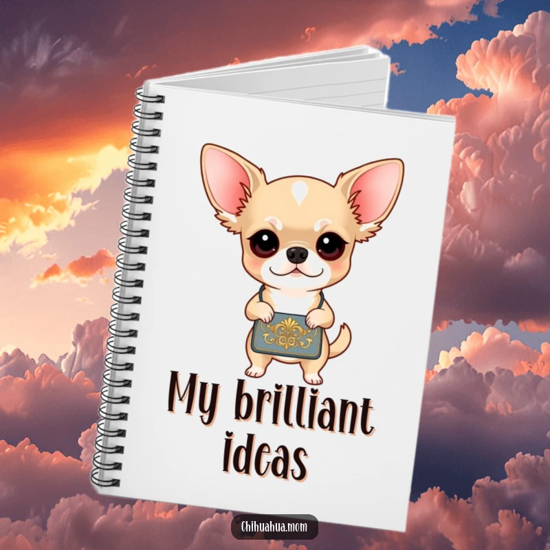 Funny Chihuahua Notebook: A determined chihuahua with a small handbag, perfect for writing down important thoughts. Chic and humorous stationery.