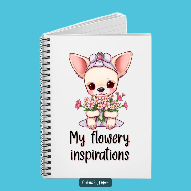 Funny Pampered Chihuahua Lady Flower Notebook - Jot Down Sweet Thoughts!
