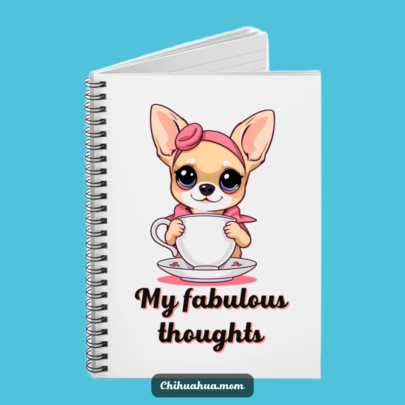 Funny Chihuahua Teacup Notebook - Stylish Dog Lover Journal Gift
