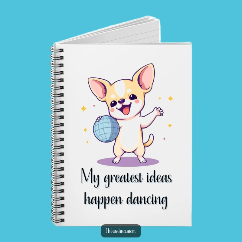 Funny Chihuahua Disco Planner Notebook - Hilarious Dog Gift for Notes