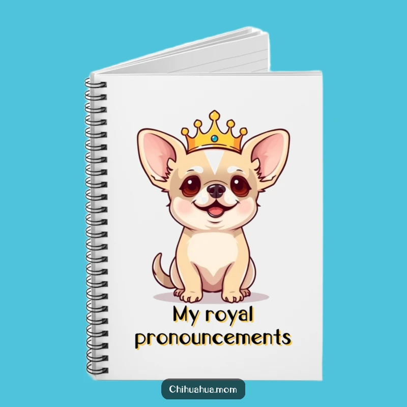 Funny Regal Chihuahua Notebook: Journal Your Commands, Tiny King Dog, Perfect Funny Gift