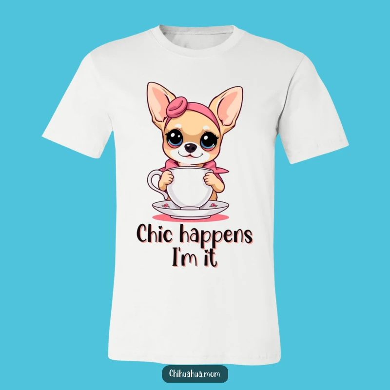 Funny Fashionable Chihuahua Teacup T-Shirt - Hilarious Dog Model Tee