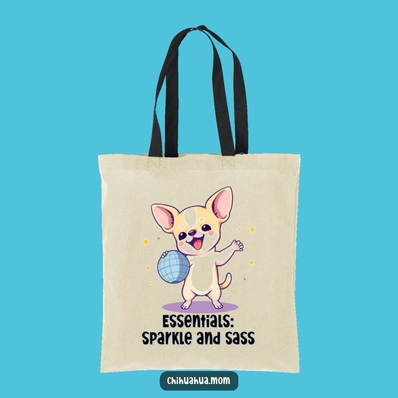 Funny Chihuahua Disco Fever Tote Bag - Chic & Hilarious Dog Accessory