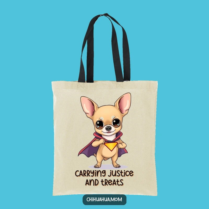 Funny Chihuahua Superhero Tote Bag: Carry Your Fun with This Gift